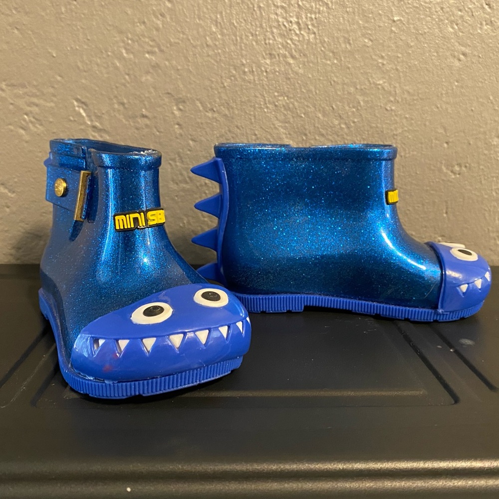 Mini Sed Toddler Monster Boots Blue Glitter Size 7